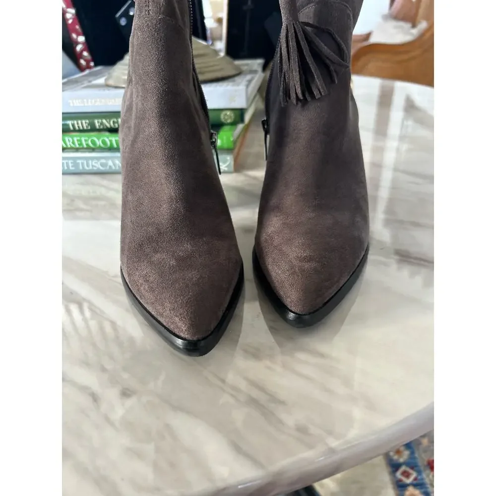 Marc Fisher Grey Faux Suede Over the Knee Heeled Boot